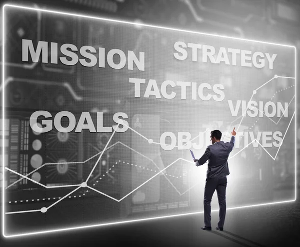 Businessman in strategic planning concept — Stock Photo, Image