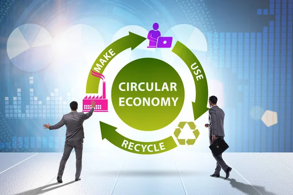 Concepto de economía circular con empresario — Foto de Stock