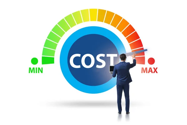Kostnadshanteringskoncept med affärsman — Stockfoto