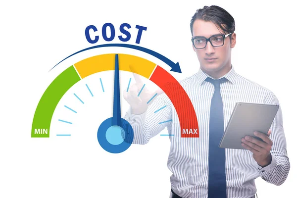 Imprenditore nel concetto di gestione dei costi — Foto Stock