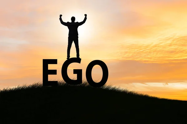 Concept of ego with businessman — Stock Photo, Image