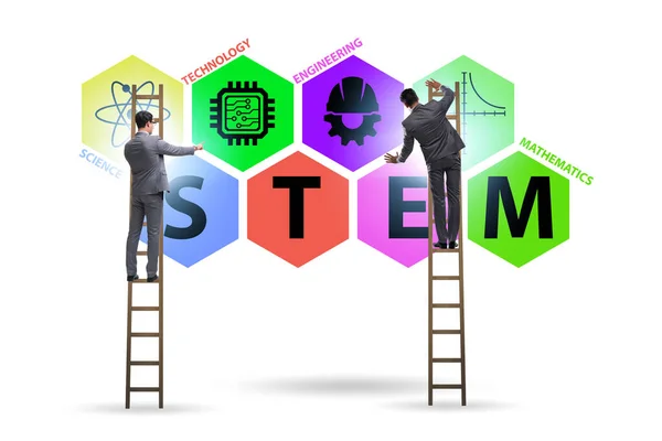 Üzletemberek a STEM oktatási koncepcióban — Stock Fotó