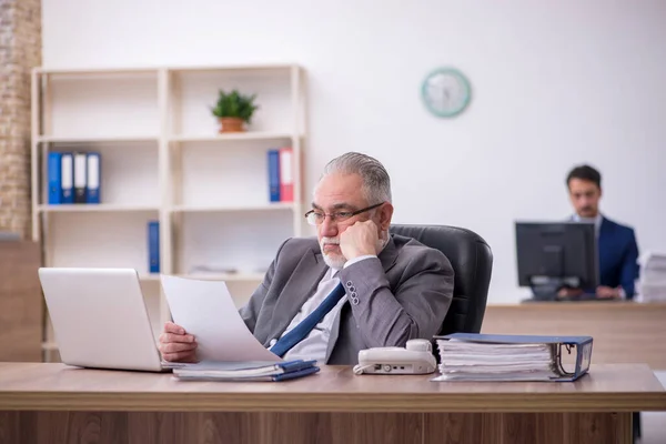 Two male employees working in the office — Stock Photo, Image