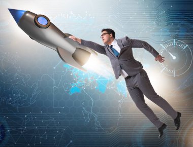 Girişim konseptinde iş adamı