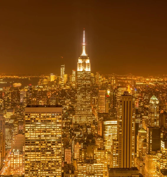 Vue de New York Manhattan pendant les heures de coucher du soleil — Photo