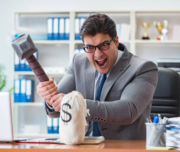 Angry aggressive businessman in the office — Stock Photo, Image