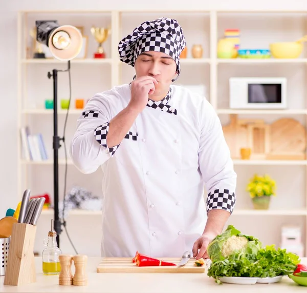 stock image Food cooking tv show in the studio