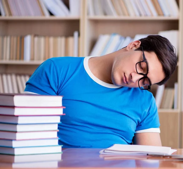 Jovem estudante se preparando para os exames escolares — Fotografia de Stock