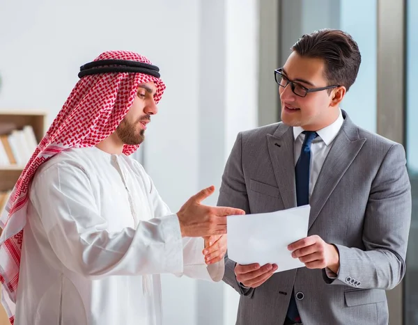 Diverse business concept with arab businessman — Stock Photo, Image
