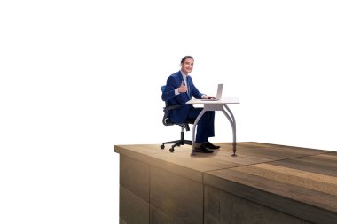 İş adamı kendini en tepede soyutluyor.