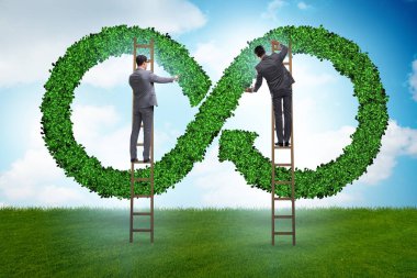 İş adamıyla dairesel ekonomi kavramı