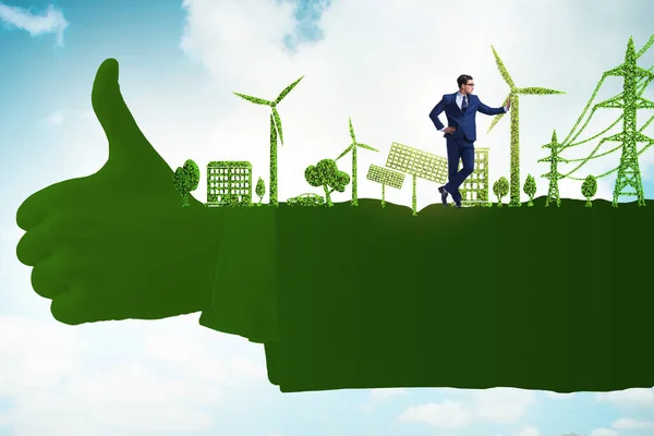 実業家との緑の環境コンセプト — ストック写真