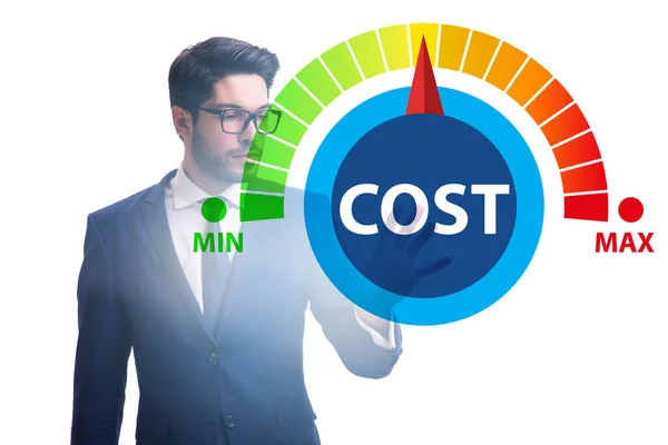 Empresário no conceito de gestão de custos — Fotografia de Stock
