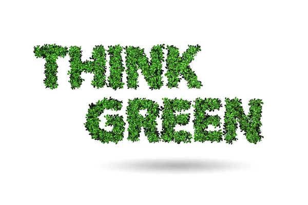 Pensar conceito ecológico verde - renderização 3d — Fotografia de Stock