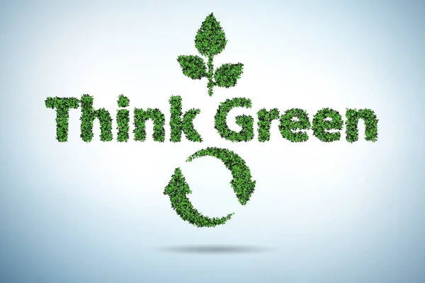 Think green ecological concept - 3D-Rendering — Stockfoto