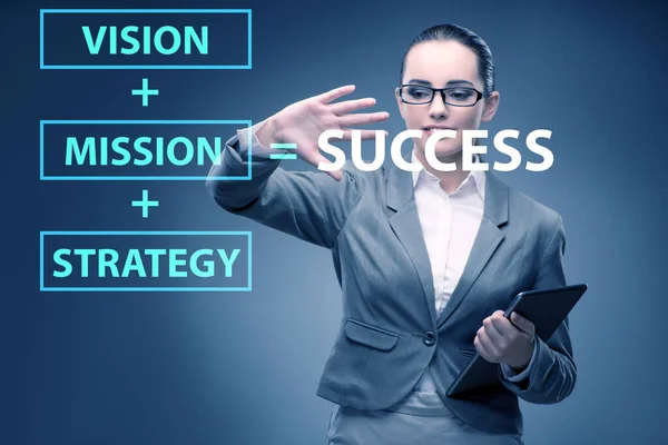 Vergelijking van succes met zakenvrouw — Stockfoto