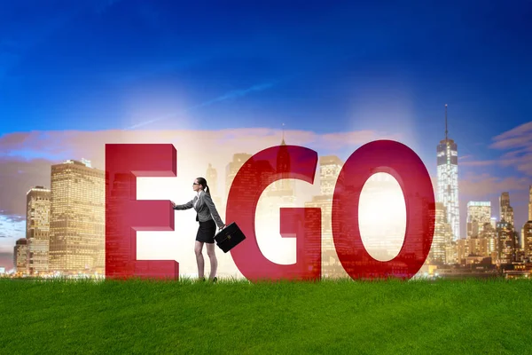Concept of ego with businesswoman — Stock Photo, Image
