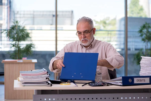 Alter Buchhalter im Budgetplanungskonzept — Stockfoto