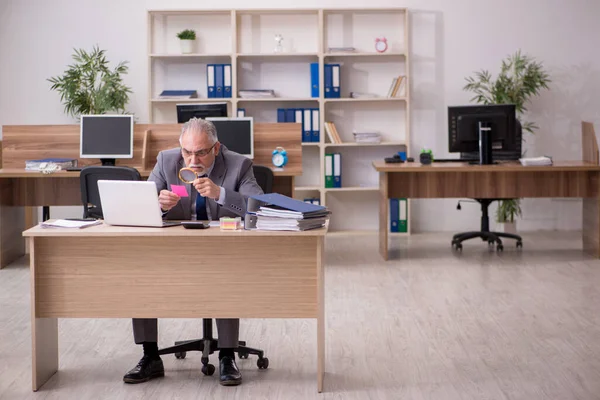 Viejo empleado que trabaja en la oficina — Foto de Stock