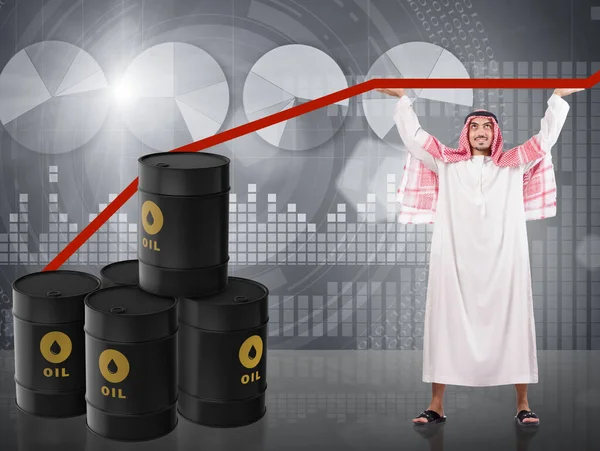 석유 가격을 지지하는 아랍 사업가 — 스톡 사진