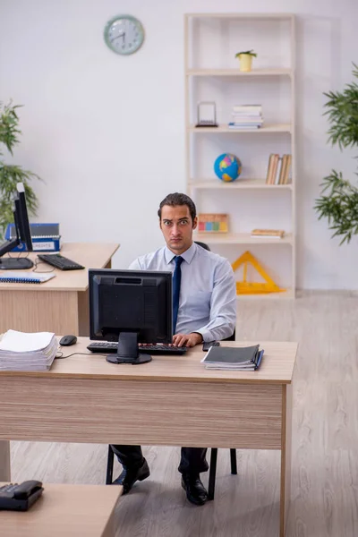 Junge männliche Angestellte sitzen im Büro — Stockfoto