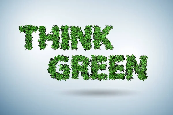 Think green ecological concept - 3D-Rendering — Stockfoto