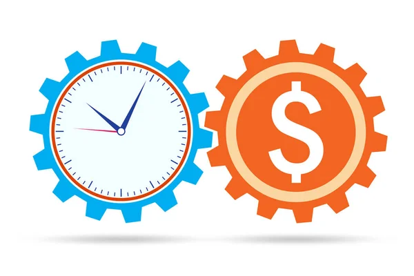 Tid är pengar koncept med klocka och pengar — Stockfoto