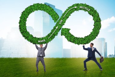 İş adamıyla dairesel ekonomi kavramı