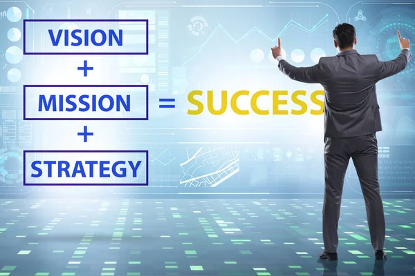 Ecuación de éxito con el hombre de negocios — Foto de Stock