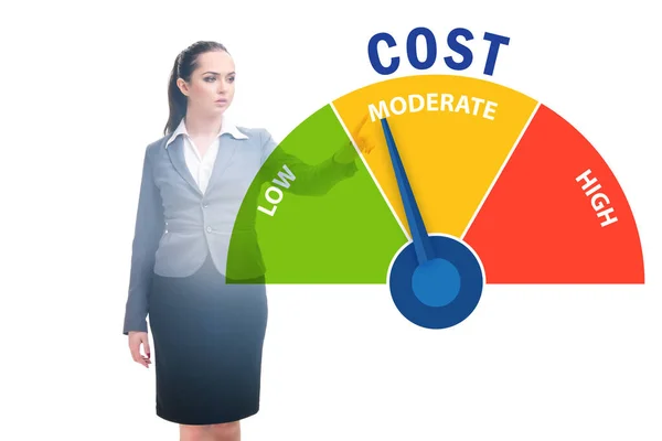 Unternehmerin im Kostenmanagement-Konzept — Stockfoto