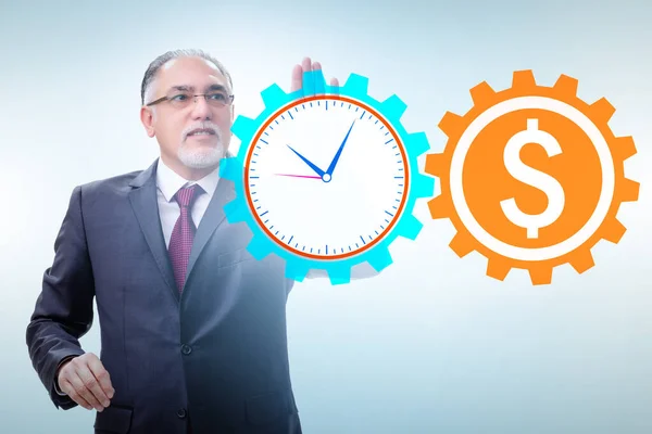 Businessman in time is money concept — Stock Photo, Image