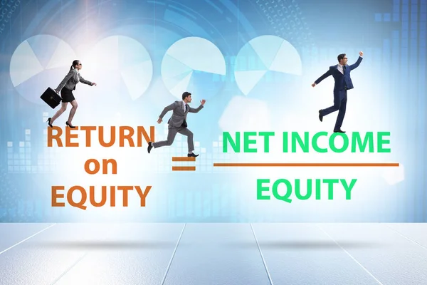 Business people in return on equity concept — Stock Photo, Image