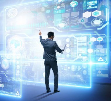 Büyük veri arayan iş adamı