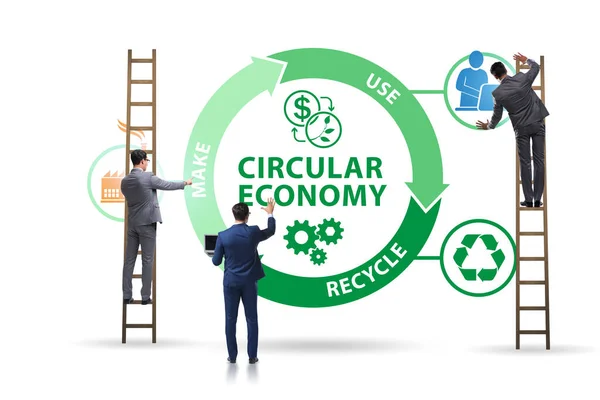 Concepto de economía circular con empresario —  Fotos de Stock