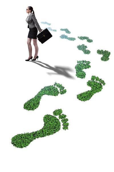 Grön ekologi koncept med affärskvinna — Stockfoto