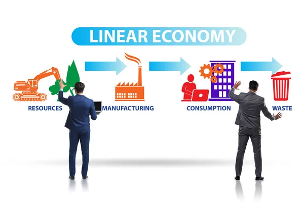 사업가와 선형 경제 개념 — 스톡 사진