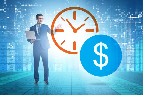 Tid är pengar koncept med affärsman — Stockfoto