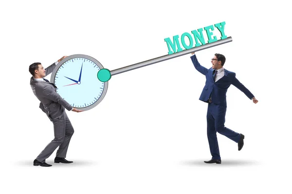Az idő pénz koncepció üzletemberrel és kulccsal. — Stock Fotó