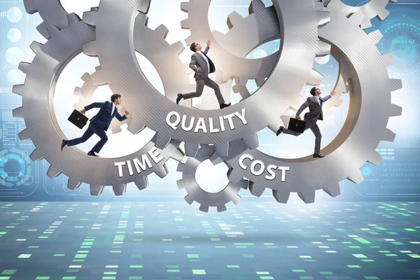 Begreppet effektivitet med kostnadstid och kvalitet — Stockfoto