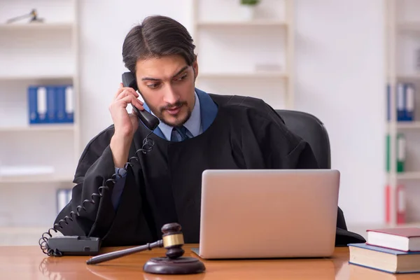 Young male judge working in the courtroom — Stock Photo, Image