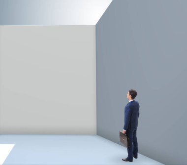 İş adamı zor durumdan kaçmaya çalışıyor.