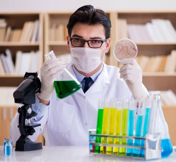 Médico estudiando bacterias virales en el laboratorio —  Fotos de Stock