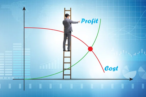 Concepto de lucro y pérdida con empresario — Foto de Stock