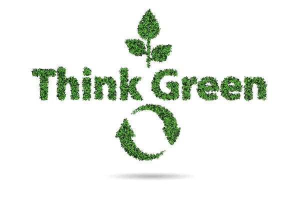 Pensar conceito ecológico verde - renderização 3d — Fotografia de Stock