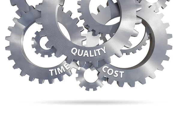 Concepto de eficiencia con tiempo de costo y calidad —  Fotos de Stock