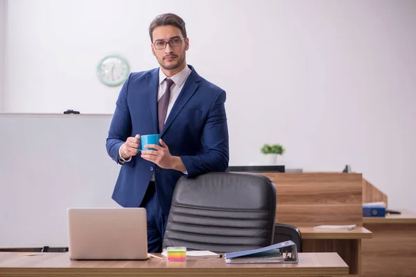 Young handsome employer in teleconference concept — Stock Photo, Image