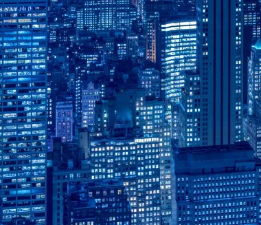 Günbatımında New York Manhattan manzarası