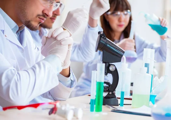 Equipo de químicos trabajando en el laboratorio — Foto de Stock