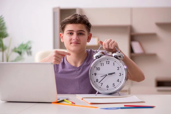 Schoolboy preparing for exams at home — Stock Photo, Image