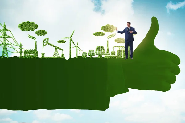 Green environment concept with businessman — Stock Photo, Image